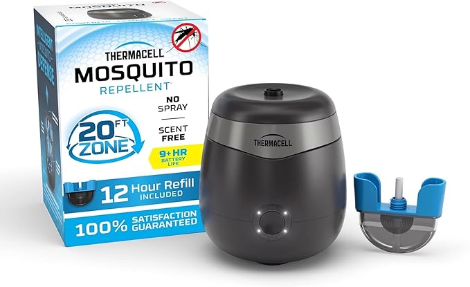 Thermacell E-Series Rechargeable Mosquito Repeller with 20’ Mosquito Protection Zone; Bug Spray Alternative; Scent Free