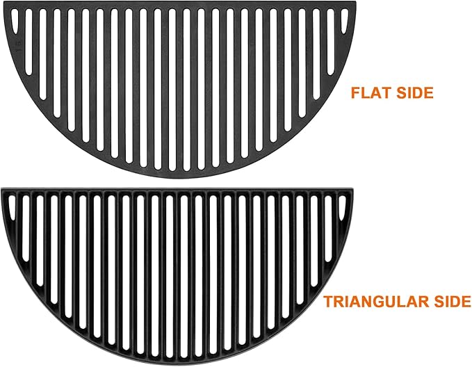 18" Grill Grate & Griddle Replacement for Kamado Joe Grill Accessories Classic III, II, I Stand-Alone, Solo Stove, for Large Big Green Egg Cast Iron Grate, Vision Parts VGKSS-CC2, B-11N1A1-Y2A