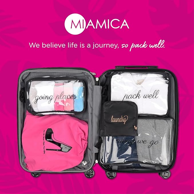 MIAMICA Women's Clear Travel Bottle Kit