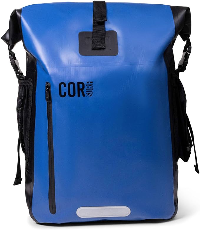 COR Surf Waterproof Dry Bag Backpack with Padded Laptop Sleeve Heavy Duty Roll-Top Pack (Dark Blue, 40L)