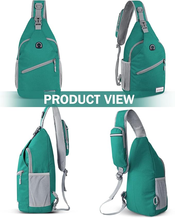 ZOMAKE Sling Bag for Women Men, Small Crossbody Sling Backpack, Mini Water Resistant Shoulder Daypack for Travel, Anti Thief Chest Bag for Hiking, Sports, Army Green(new)