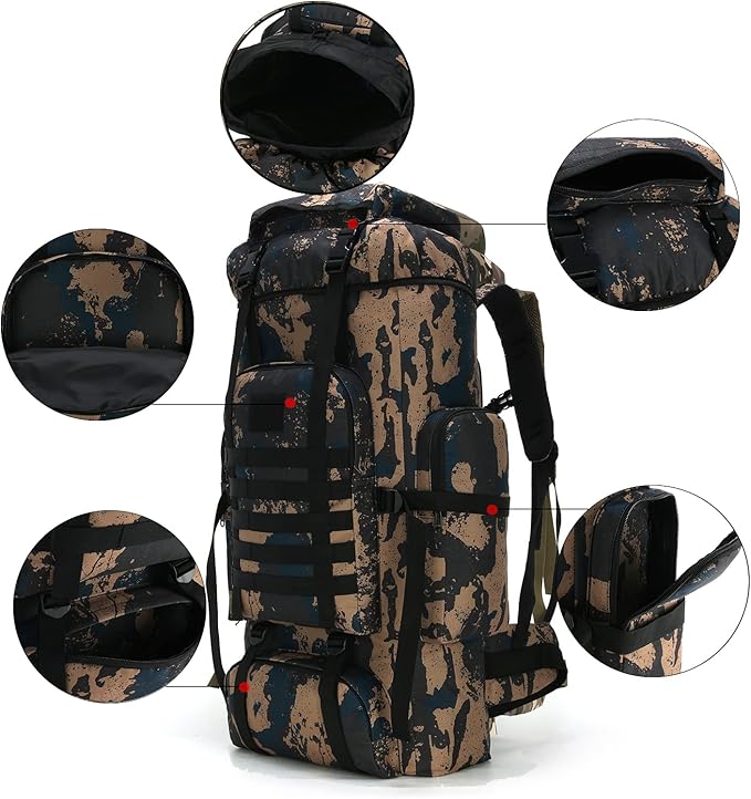 Hiking Backpack for Men 70L/100L Camping Backpack Military Rucksack Molle 3 Days Assault Pack for Climbing