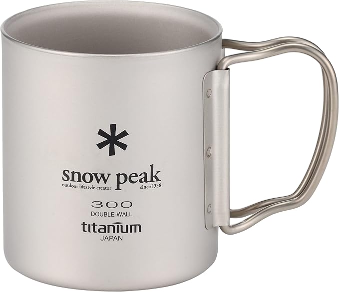 Snow Peak Double Wall Titanimum Insulated Mug, Lightweight, Durable, Camping, 300ml