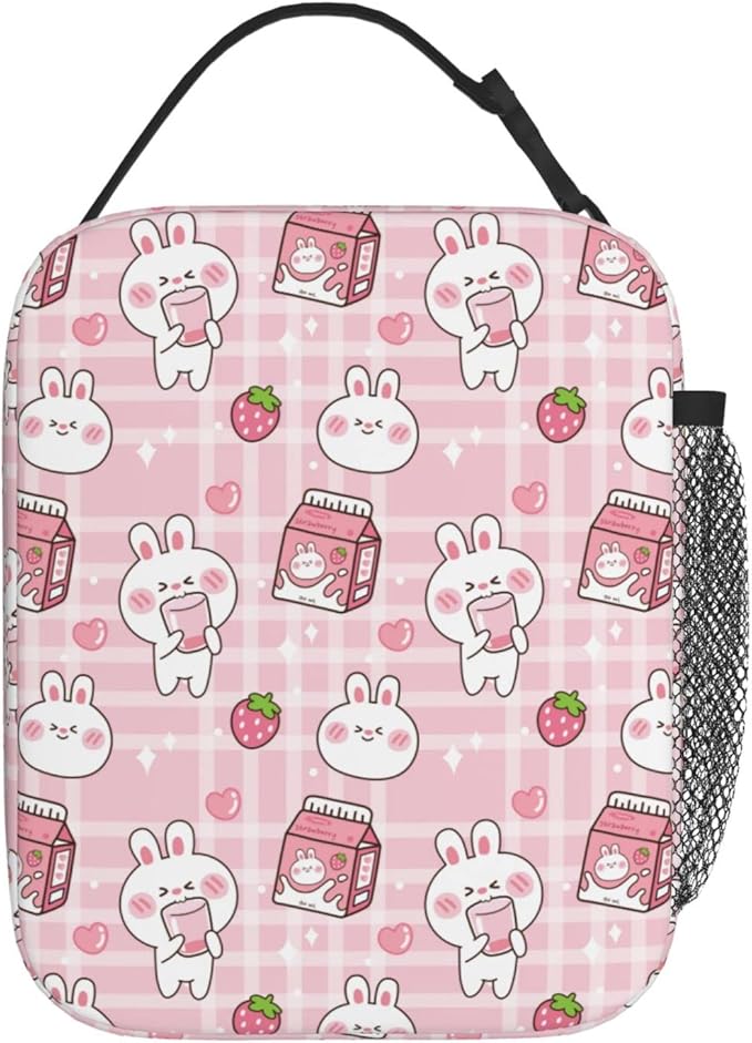 Bunny Milk Lunch Box Reusable Insulated Lunch Bag Thermal Cooler Tote For Boys Girls Teen School Men Women Picnic Travel Hiking