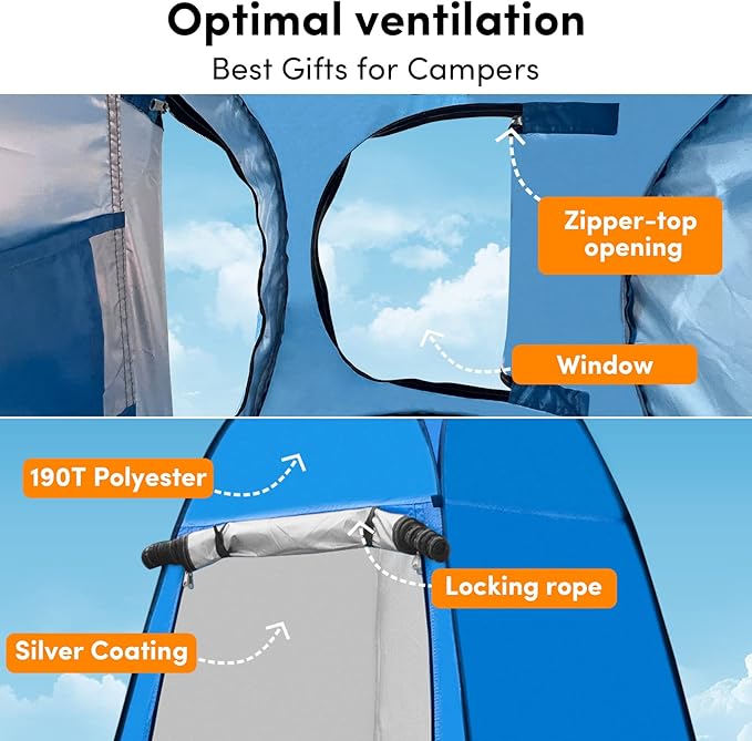 Pop Up Privacy Tent Shower Tent Changing Tent Portable Outdoor Camping Bathroom Toilet Tent Changing Dressing Room Privacy Shelters Room for Hiking and Beach Sun Shelter Picnic Fishing- Waterproof