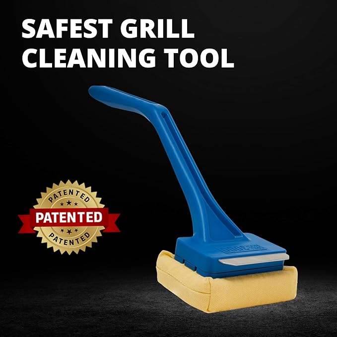 Grill Rescue BBQ Replaceable Scraper Cleaning Head, Bristle Free - Safe, Durable and Unique Scraper Tools for Cast Iron or Stainless-Steel Grates, Barbecue Cleaner (GB3000)