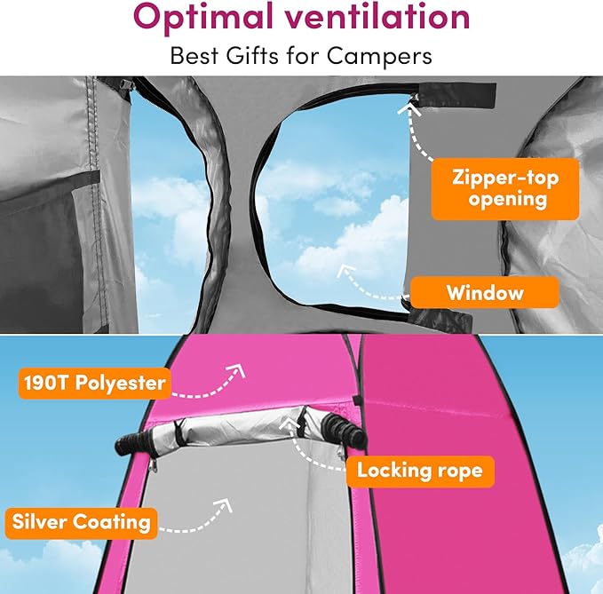 Pop Up Privacy Tent Shower Tent Changing Tent Portable Outdoor Camping Bathroom Toilet Tent Changing Dressing Room Privacy Shelters Room for Hiking and Beach Sun Shelter Picnic Fishing- Waterproof