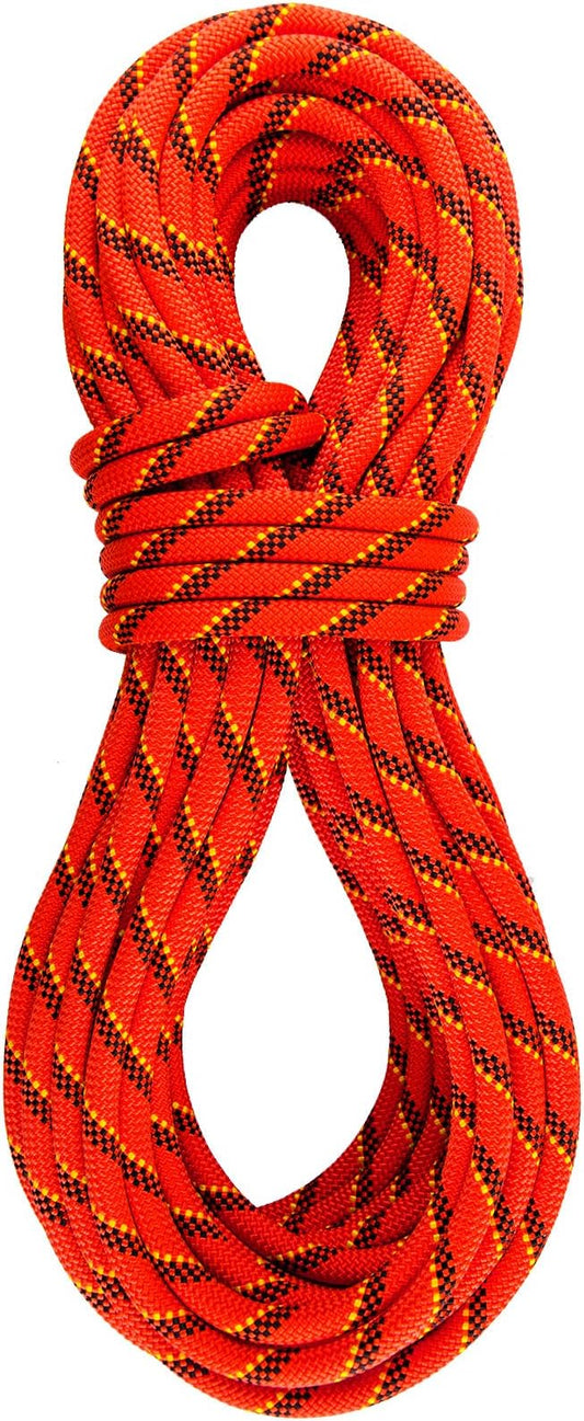Static Climbing Rope 10.5mm UIAA Static Line Rappelling Rope Nylon Kern Mantle Rope for Escape Rope Rock Climbing, Mountain Tree Climbing, Hauling, Rescue