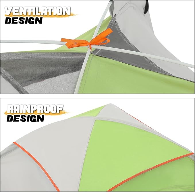 MoNiBloom 2 Person Dome Tent with Skylight, Ultralight Carry Family Tent Easy Set Up and Backpacking Tent with Lightweight Aluminum Alloy Frame for Adults Camping Hiking Outdoor Festivals, Blue