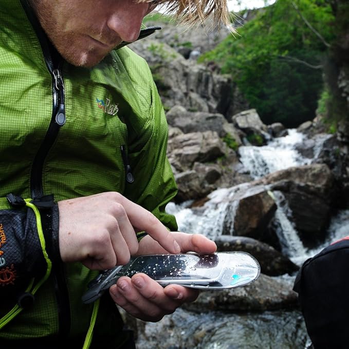 Aquapac Waterproof Phone Case, Mini, Grey, Lanyard, iPhone and Android, Made in The UK, Hiking, Mountain Biking, Running Accessory, Travel Essential, 5 Year Warranty. IPX8 Certified to 30 ft deep.