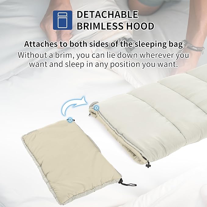 Naturehike 36-54℉ Camping Sleeping Bag for Adults, Spliceable Double Sleeping Bag 3 Seasons, Lightweight Waterproof Sleep Bags for Cold&Warm Weather