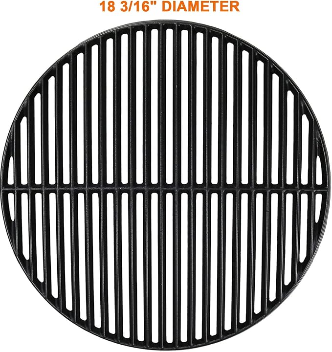 18 3/16" Grill Grate for Big Green Egg, Large Egg, Vision Grill Parts B-11N1A1-Y2A, C4F1F1SB, VGKSS-CC2, 5-CR4C101 & Other 18" Kamado Grills Replacement, for Cast Iron Big Green Egg Large Accessories