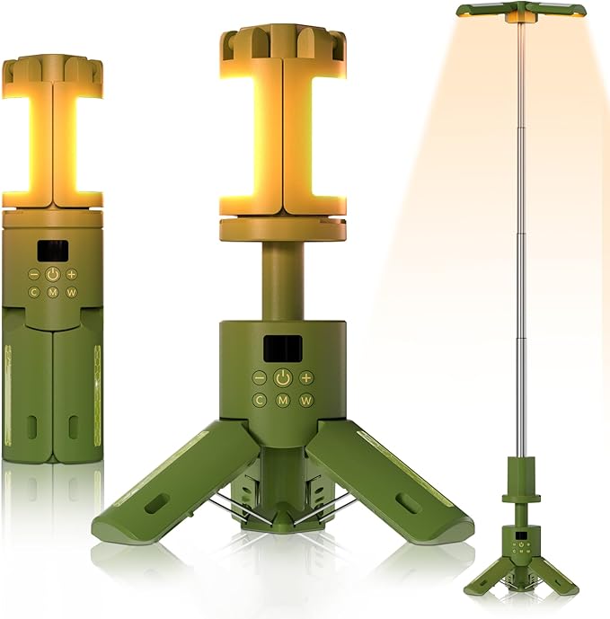 Rechargeable Telescoping Stand LED Camping Lantern & Work Light 15000mAh SOS & RGB Modes, Magnetic Base for Power Outages, Outdoor Adventures & Vehicle Maintenance