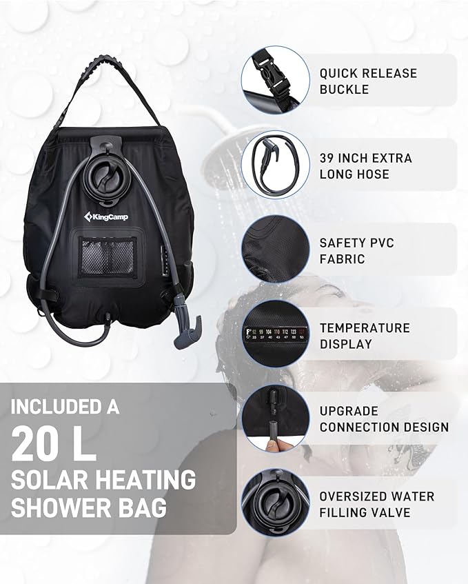 KingCamp Shower Tent, Portable Privacy Tent Outdoor Camping 1/2 Room Toilet Tents with Shower Bag & Dressing Room for Travel Beach Tailgate