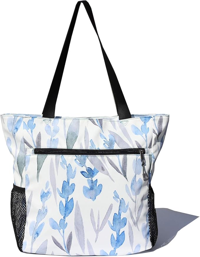 ESVAN Original Floral Water Resistant Large Tote Bag Shoulder Bag for Gym Beach Travel Daily Bags Upgraded