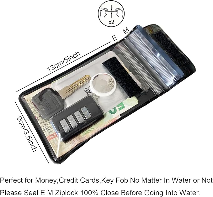 Armband Waterproof wallet Floating Surf Car Key Fob Case Beach dry bag ankle Waterproof Pouch Holder For GPS Key Money Credit Vaccine Card Driver License ID Badge (Light Green)