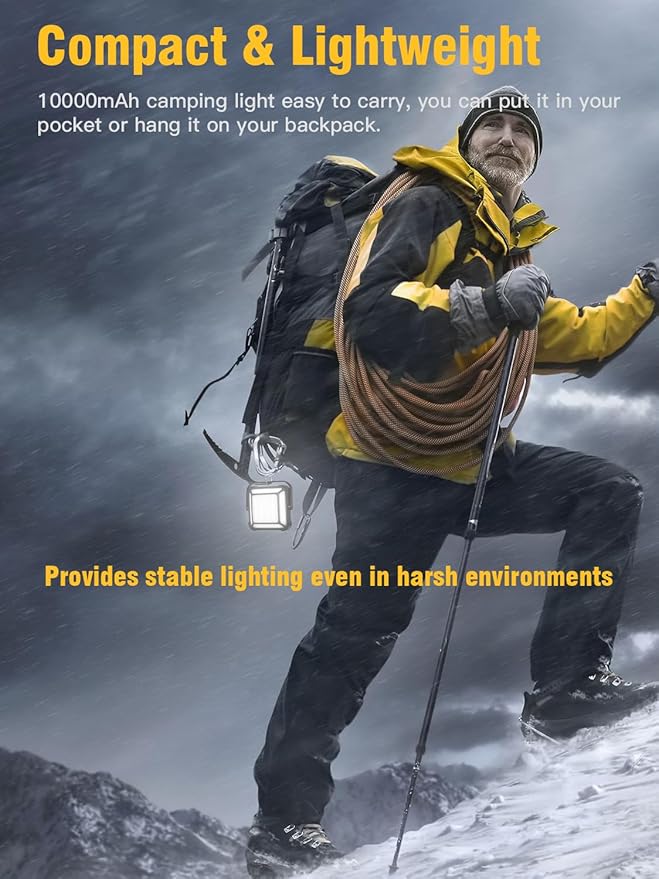 Lanterns for Power Outages, LED Camping Lantern Rechargeable 1000LM, 10000mAh Portable Emergency Light, Waterproof, 3 Modes for Tent, Outdoor, and Emergency Use（Green