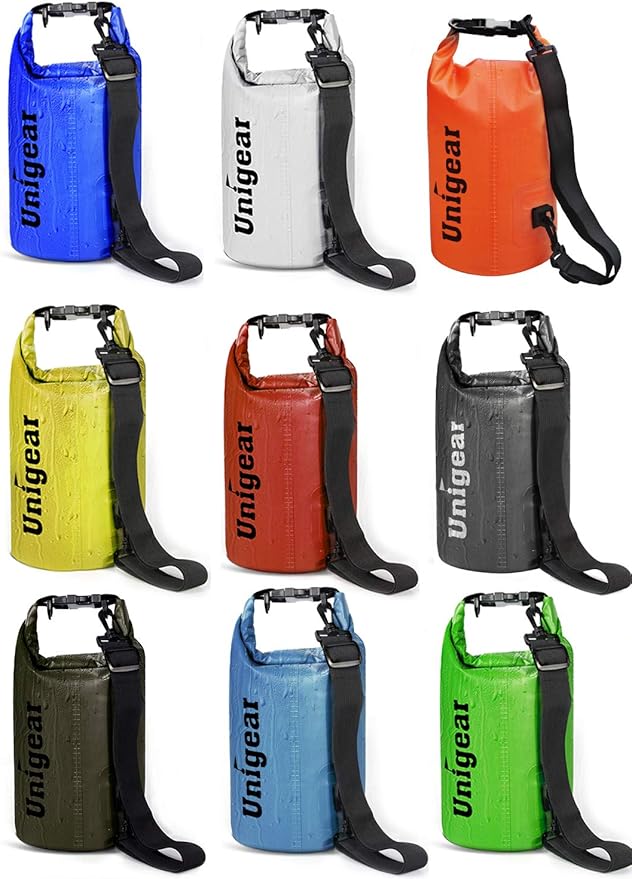 Unigear Dry Bag Waterproof, 2L/5L/10L/20L/30L/40L Floating and Lightweight Bags for Kayaking, Boating, Fishing, Swimming and Camping with Waterproof Phone Case