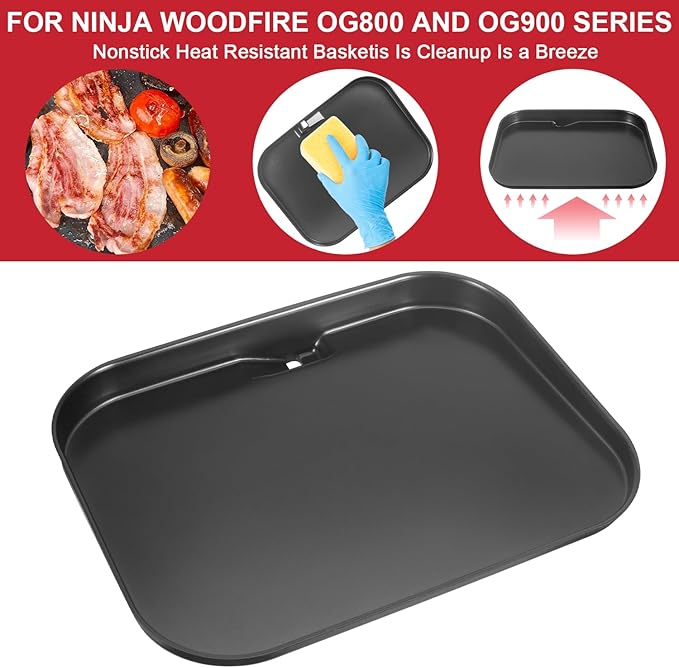 Griddle Plate for Ninja Woodfire Outdoor Pro OG800 Series, Flat Top Griddle Plate for Ninja Woodfire Pro Connect XL OG850 OG951 OG952, Non-Stick Griddle Pan, Insert