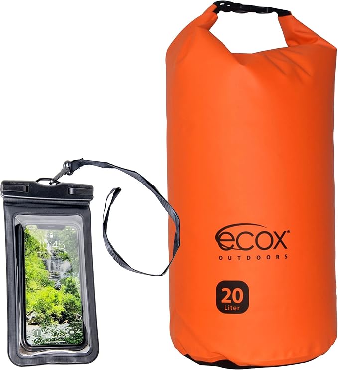 Outdoors Waterproof Dry Bag for Outdoors Activities High Grade 500D PVC Construction Includes Waterproof Phone Case and Side Strap for Easy Carry 10L and 20L Models