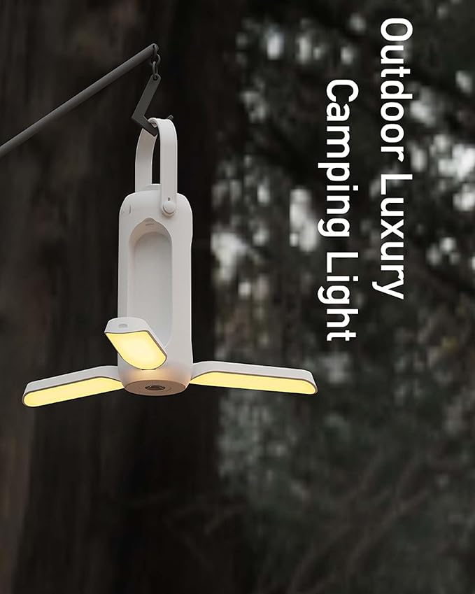 Camping Lantern, Portable Outdoor Light Folding Flashlight Large Capacity Emergency Power Supply Rechargeable Light for Backpacking, Hiking, Fishing, Emergency, Hurricane