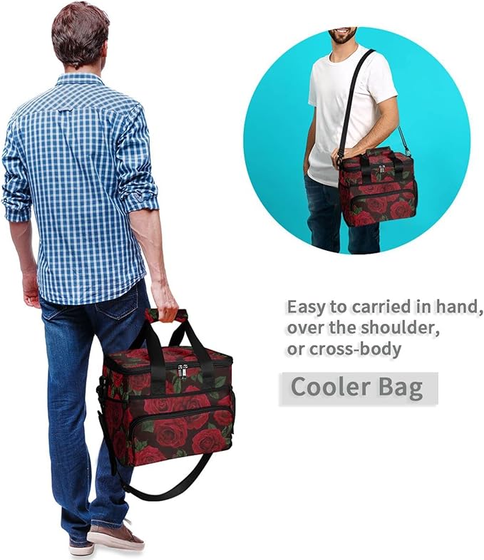 Cooler Bag Insulated Picnic Bag Large Lunch Box Reusable Tote Bag Soft Sided Portable Beach Cooler Grocery Camping