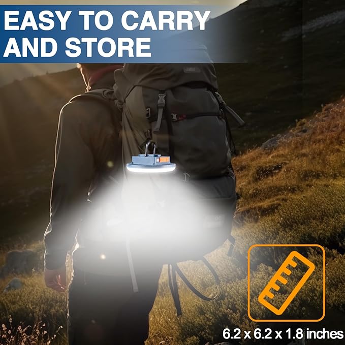 4000LM LED Hanging Camping Lantern Rechargeable Essentials, 200W Outdoor Camping Tent Lights for Camping Decor, Waterproof Backpacking Lanterns for Power Outages, Emergency, Hurricane, Hiking