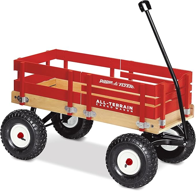 Radio Flyer All-Terrain Cargo Wagon for Kids, Garden and Cargo, Red Wagon for Ages 1.5+