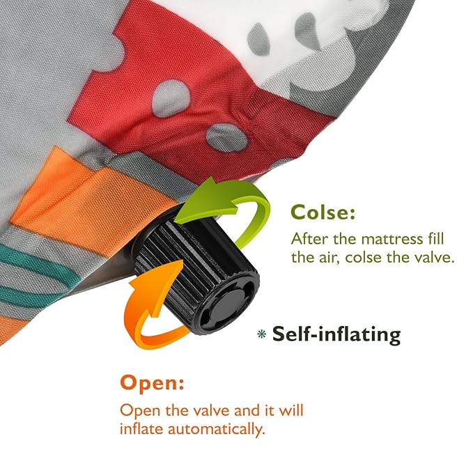 Hexagon Playpen Mat, Compatible with Regalo Play Yard and hiccapop PlayPod Portable Playpen, Self Inflatable Mattress Pad, Portable and Comfortable Play Yard Mat with Carry Case - Rainbow