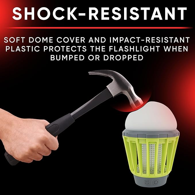 Camping Lantern with Mosquito Protection | Rechargeable Battery, USB Type-C Charging | Waterproof IP67 | White and Red Light | Compact Portable for Camping, Hiking, Fishing