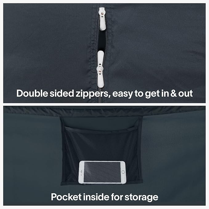 EighteenTek Bed Canopy Office Bed Tents Dream Tents Privacy Space Office Sleeping Tents Indoor One Person Lay Down NOT Sitting Pop Up Portable Frame Curtains Breathable Grey Cottage 75"L x 28"W x 31"H