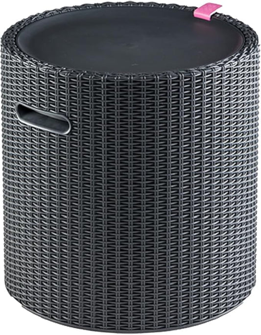 Keter Cool Side Table Cooler 3 in 1 Outdoor Patio Table and Ice Chest Storage, Ideal Hot Tub Table, Decor and Outdoor Patio Bar, Portable Bar, Graphite