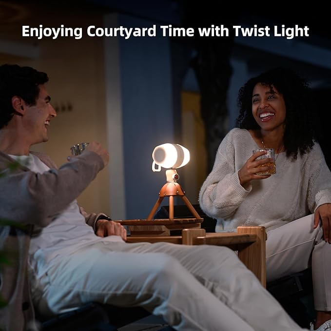 Twist Light LED Ambient Lighting with Hook, 520 Lumens 3 Colors Adjustable Mood Lighting Present Light Rechargeable Lantern for Bedroom Decor, Camping, Party, Travel, Home Essentials