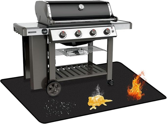 60 x 40 inch Under Grill Mats for Outdoor Grill, Oil and Waterproof, Double-Sided Fireproof Fire Pit Fireplace Outdoor BBQ Mat for Protecting Deck and Lawn