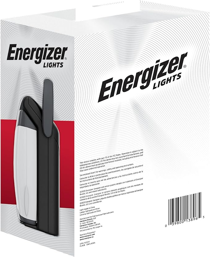 Energizer Weatheready Folding LED Portable Lantern, Battery Powered Lantern, Water Resistant Camping Lantern and Emergency Light, Pack of 1, Black