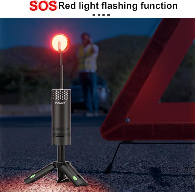 Camping Lights Rechargeable, Detachable Camping Lantern with Stand, Telescopic Waterproof Camping Lamp, Magnetic Work Hanging Light, LED Tent Flashlights for Emergency, Power Outages (Black)