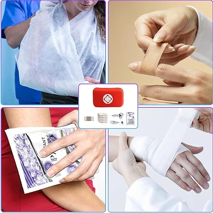 277PCS First Aid Kit for Home Emergency Kit Home Supplies First Aid Kits for Car Camping Essentials for Adventures Boat Public Red Monoki