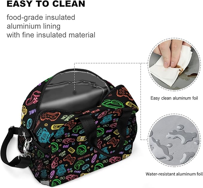 Lunch box Kids,Insulated Cat Lunch Bag Cute Small Pink Lunch Totebag Reusable Leakproof Corgi Lunch Bag With Shoulder Strap for Girls Boys Women School Work Picnic (robot)