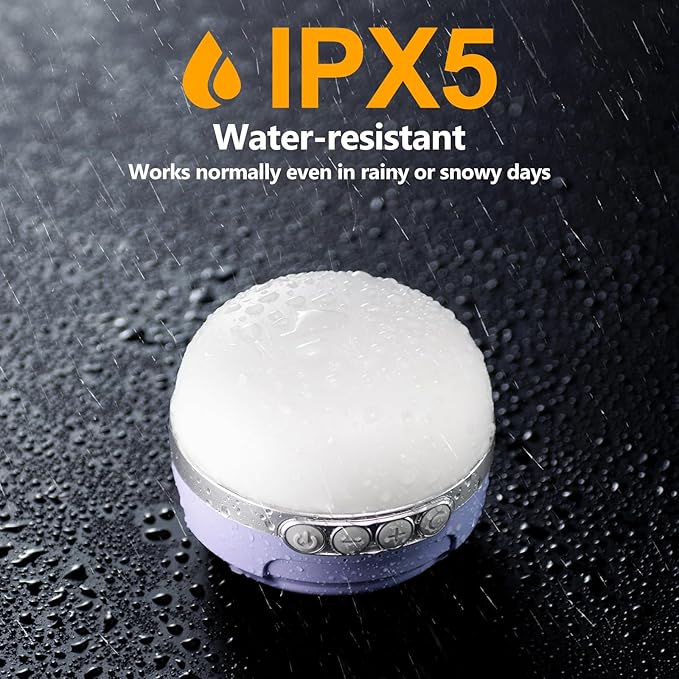 LED Camping Lantern Rechargeable 1400LM, Up to 420H Running Time Camping Tent RGB Light, 10400mAh Emergency Hanging Light for Hurricane, Power Outages, Home, Hiking,Violet