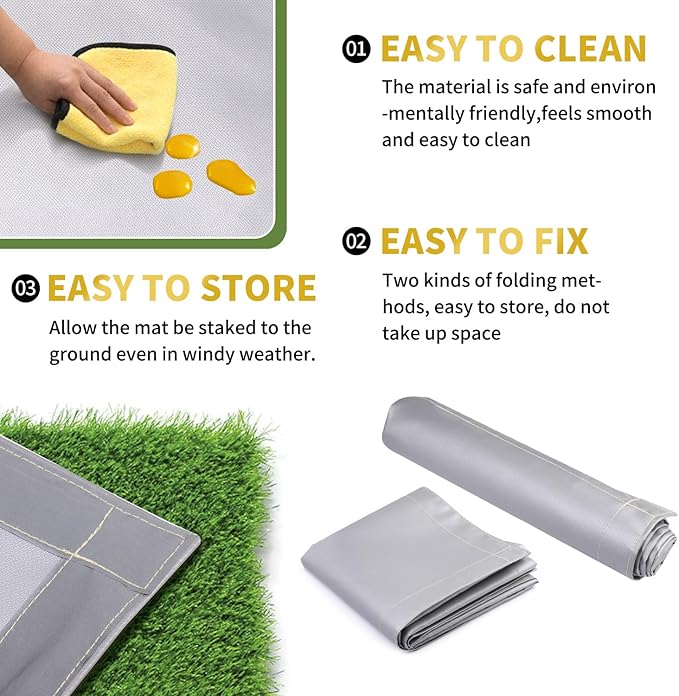 Under Grill Mat, 67 X 35 Inch BBQ Floor Mats, Deck Patio Protector Mat, Indoor Fireplace Mats Fire Pit Mats, Fire Resistant, Water Resistant, Oil Proof, Easy to Clean Reusable Outdoor Grill Mat