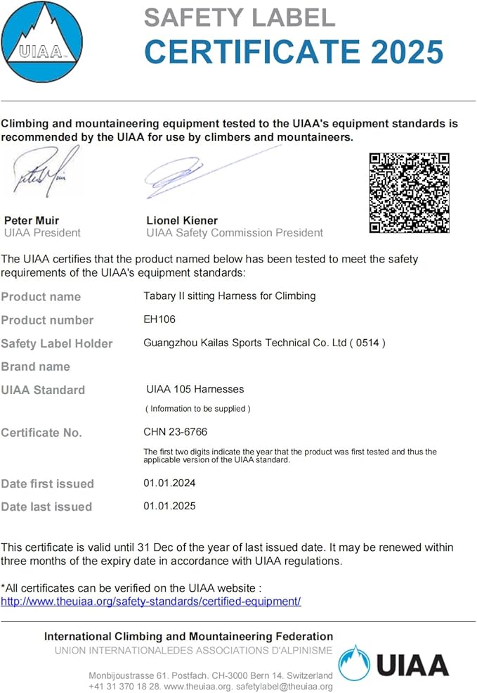 KAILAS Professional Mountaineering Harness Lightweight Rock Climbing Men Ski Harness Adjustable Comfortable