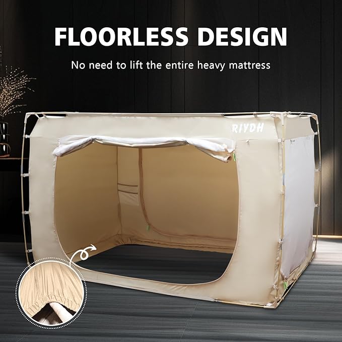 Bed Tent Bed Canopy BunkTwin Size Tents for Adult and Kids- Original Design Portable Dream Tent Indoor Sleeping Tents 80% Blackout with 3 Doors Breathable Big Space Tents