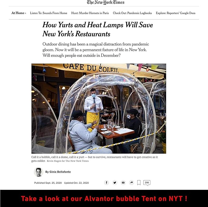 Alvantor Pop Up Bubble Tent - Large Oversize Weather Proof Pod - Cold Protection Camping Tent - Winter Tent Beige