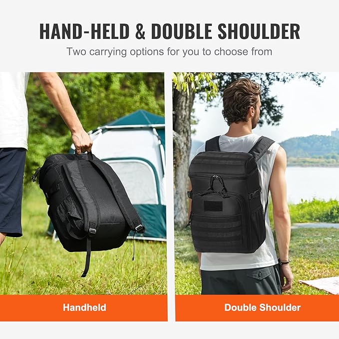 VEVOR Tactical Backpack Cooler, 25L Lunchbox for Work Insulated Leakproof with MOLLE, Lunch Cooler Box with Storage Bags, Lunch Bags Soft Cooler for Office, Picnic, Hiking, Beach, Camping