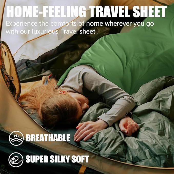 Frelaxy Ultralight Sleeping Bag Liner - Lighter & Compact, 3 Sizes Travel Sheets & Adult Sleep Sack, Comfy Breathable & Cooling & Silky Soft, Quick-Drying, for Backpacking, Hotel, Camping, Hostels