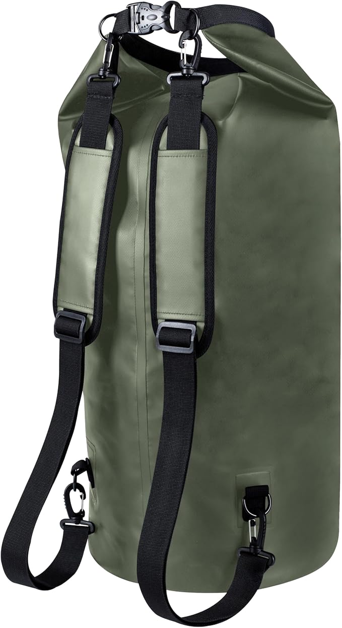 EARTH&RIVER Premium Dry Bag Backpack, Extra Thick, Protection for All Water Activities & Camping, Floating Lightweight Dry Bag with Inside Pocket Storage & IPX8 Waterproof Phone Case (Army Green, 40L)