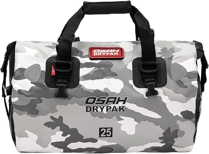 Motorcycle Dry Bag - Waterproof Motorcycle Duffle & Luggage Tail Bag Saddle Bags with Roll Top Closure, Large Storage Space，for Motorcycle Back Seat(Sky, 25L)