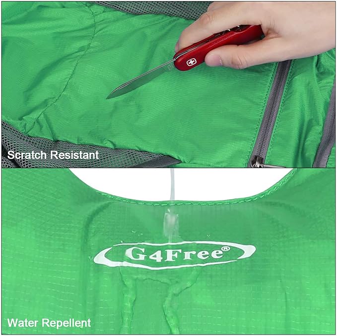 G4Free Lightweight Packable Hiking Backpack for Men Women Small Hiking Daypacks Foldable Shoulder Pack Casual Outdoor Bag 11L