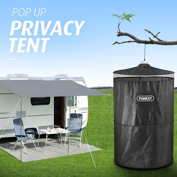 PANKAY Pop Up Privacy Tent, Portable Outdoor Camping Bathroom Toilet Tent, Collapsible Shelter for Camping & Emergency – Lightweight & Sturdy, Easy Set Up, Foldable - with Carry Bag