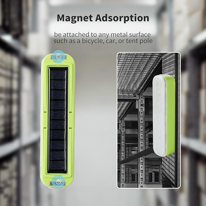 Solar Rechargeable Camping Lantern - 2000 Lumens, 4 Light Modes, Portable Power Bank (Green)